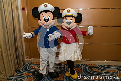 Captain Minnie and Mickey Editorial Stock Photo