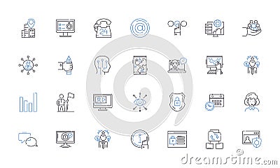 Captain line icons collection. Heroic, Courageous, Leader, Adventurous, Brave, Navigator, Command vector and linear Vector Illustration