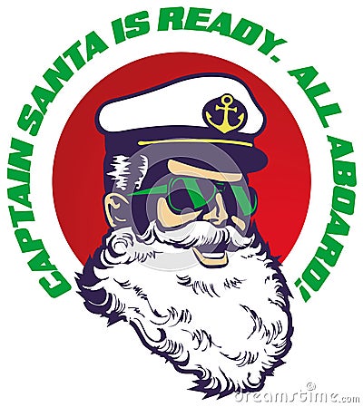 Captain-Santa Vector Illustration