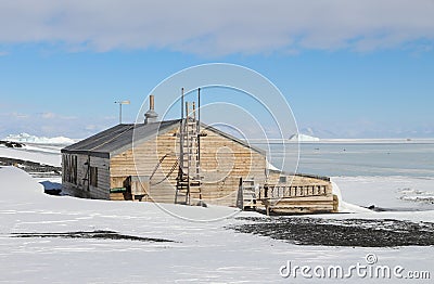 Captain Scotts Hut, Antarctica Stock Photo