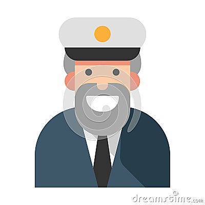 Captain flat illustration Vector Illustration