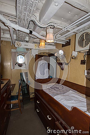 HMS Cavalier Captains Cabin Stock Photo