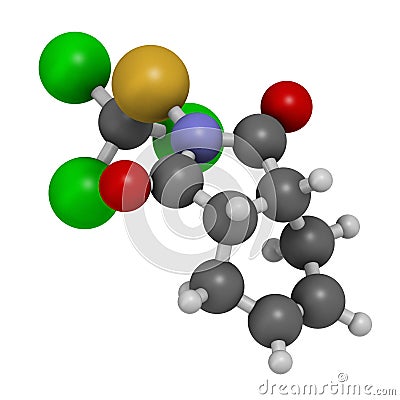 Captan fungicide molecule Stock Photo