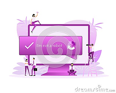 Captcha i am not a robot vector computer code. Vector illustration. Vector Illustration