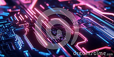 A captivating abstract background inspired by advanced computing, featuring a hyper-detailed circuit Stock Photo