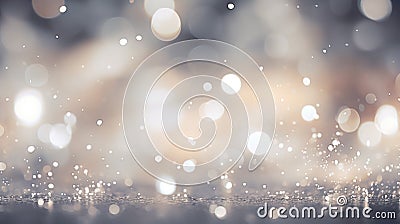 Captivating Abstract Christmas Bokeh Lights with Motion Blur - Elegant White and Gray Festive Background for Holiday Designs Stock Photo