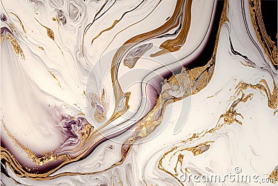 Illuminated Majesty: AI Generated Abstract Texture Photography with White Gold Majesty on Artificial Marble Cartoon Illustration