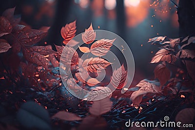 ic autumn scenery in Unreal Engine 5 Stock Photo