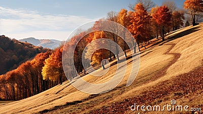 Captivating Autumn Splendor: A Hotorealistic Shot With Canon Eos-1d X Mark Iii Stock Photo