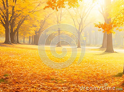 Captivating Autumn: Sunny Nature Background for Art Enthusiasts. Stock Photo