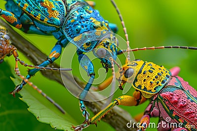 Captivating Bugs Discovered By Adventurous Pets In A Lively Summer Garden Expedition Stock Photo