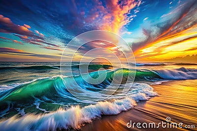 A Captivating Chromatic Ocean Swirl Dynamic Abstract Background for Modern Design Projects Stock Photo