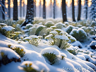 Wildflower Elegance: A Ballet in Subtle Winter Hues Stock Photo