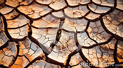 Nature's Secrets Unveiled: Close-up of Cracked Fine-Grained Soil Stock Photo