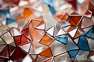 Vibrant Geometric Patterns on Glossy Ceramic - Abstract Close-up Photography Stock Photo