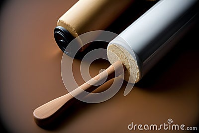 A Captivating Close up of a Realistic Rolling Pin.AI Generated Stock Photo