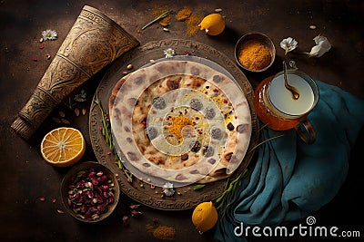 nal photographerStunning Food Photography Capturing Naan Bread with Canon EOS 5D Mark IV Stock Photo