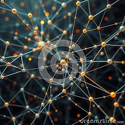 A Stunning Visualization of a Complex Neural Network Exploring Interconnected Nodes and Data Flow in a Modern Abstract Cartoon Illustration