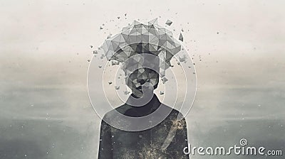 Black and White Surrealism Portrait of a person Stock Photo