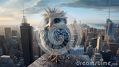 Captivating Documentary Photos Of A Playful Blue Owl In New York City Stock Photo