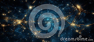 Ephemeral Symphony: A Microcosm of Interconnected Nodes and Patterns - AI Generative Stock Photo