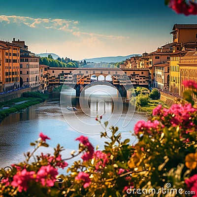 Captivating Florence: A Fusion of Landmarks, Art, and Cuisine Stock Photo