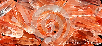 Captivating gemstone crystal close up in peach fuzz color tones with intricate pattern and texture Stock Photo