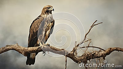 Captivating Golden Eagle: A Muted Colorscape Mastery Stock Photo