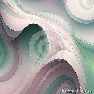 Captivating Green and Pink Pastel Abstract Art: Explore the Fluid and Creative Smooth Textures. Stock Photo