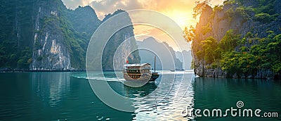 Captivating Halong Bay, A Mesmerizing Unesco World Heritage Site In Vietnam Stock Photo