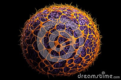 Cancer cell or tumor illustration in high detail as a medical science background Ai Generative Cartoon Illustration
