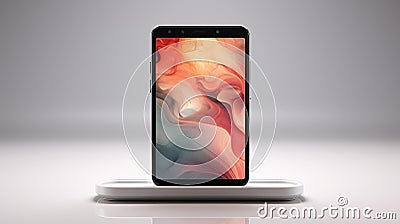 Abstract Fluid Motion: Vibrant Hues on Minimalist Screen Stock Photo