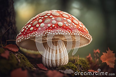 Amanita muscaria - Fly Agaric Mushroom in the forest Stock Photo