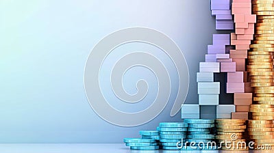 Exploring the Business Model Canvas Through Visualizing Stacked Coins Strategy Stock Photo