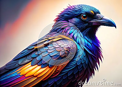 Detailed AIGenerated Crow on a Transparent Background A Stunning Visual Element for Design Projects Stock Photo