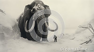 Captivating Imagery Of A Mammoth And Man: Frostpunk Inspired Art Cartoon Illustration