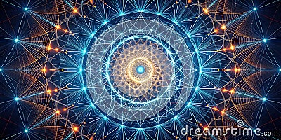 Captivating 4K Animated Geometric Background: A Seamless Loop of Circular Patterns, Lines, and Points for Stock Photo