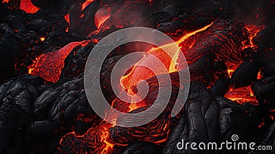 Captivating lava wallpaper: fiery beauty and volcanic landscapes in breathtaking visuals. Earth's core, hot lava Stock Photo