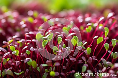 Captivating macro image of vibrant microgreens, highlighting delicate nature and nutrients Stock Photo