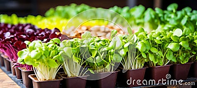 Captivating macro shot of lush microgreens exquisite colors, textures, and nutritional abundance Stock Photo