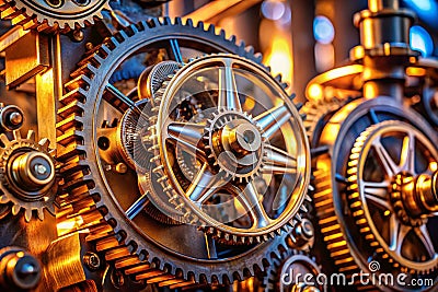 Intricate Gears and Mechanisms A Deep Dive into Precision Engineering Stock Photo