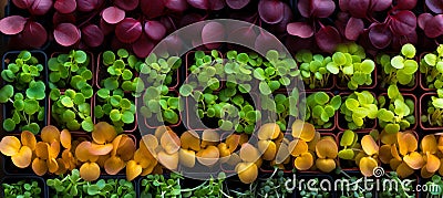 Captivating macro shot of vibrant microgreens, showcasing their delicate and nutrient rich appeal Stock Photo