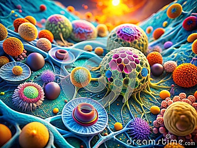Unveiling the Intricate Architecture of Epithelial Tissue A Detailed Microscopic Exploration of Cellular Structures Stock Photo