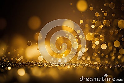 Shimmering Splendor: Yellow and Gold Glitter Background Stock Photo