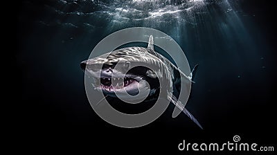 Obsidian Predator: The Stealth of the Black Shark Stock Photo