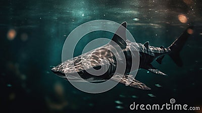 Eclipse of the Shadows: The Black Shark's Dominion Stock Photo