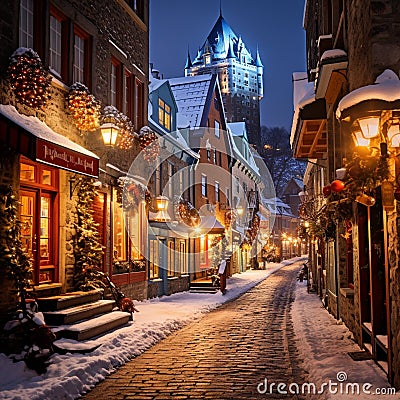 Captivating Quebec City: A Charming Blend of Culture and Nature Stock Photo