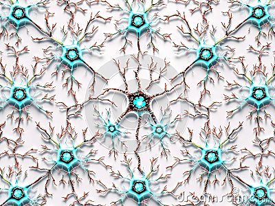 A Dynamic Visualization of Neuronal Activity Exploring the Symphony of the Nervous System Cartoon Illustration