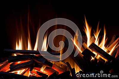 Captivating Shot of a Roaring Fire with Vibrant Colors.AI Generated Stock Photo