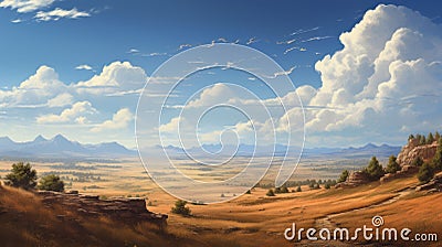 Captivating Speedpainting: Hyper-detailed Landscapes With Ethereal Cloudscapes Cartoon Illustration